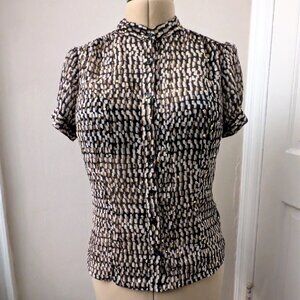 vintage y2k brown/gold button-up sequined blouse by BCX L